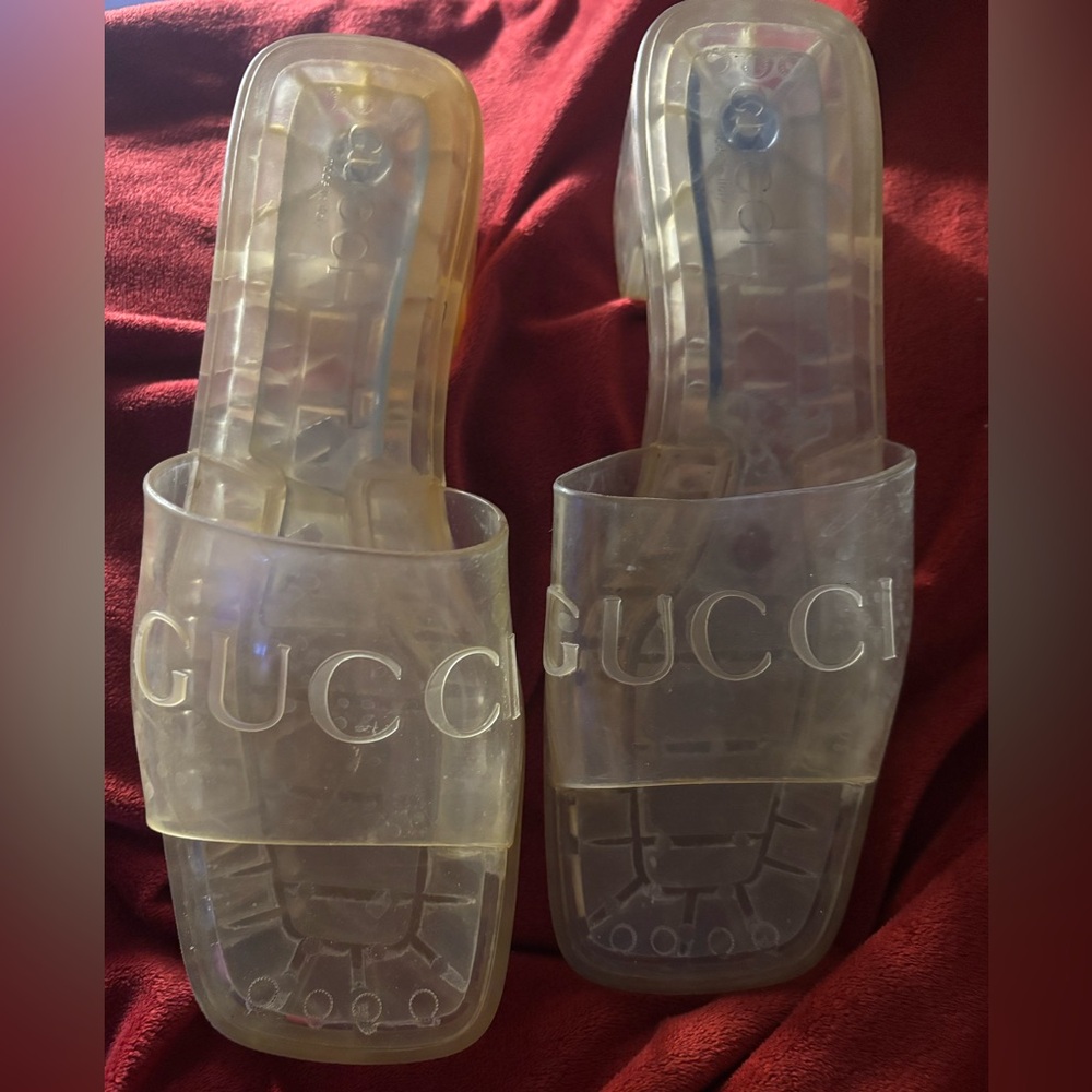 Gucci Transparent Jelly Slide Sandals - Clear